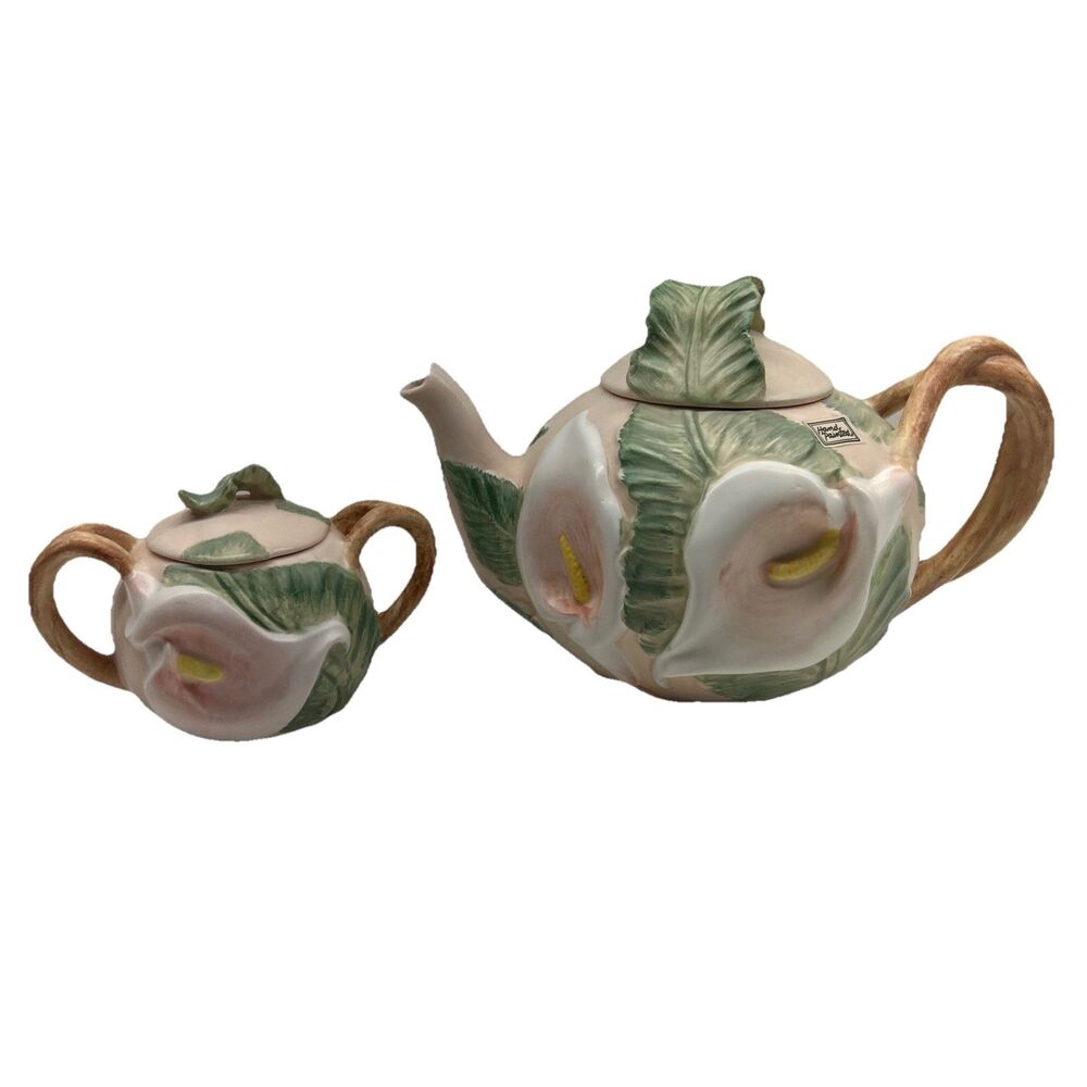 Fritz & Floyd Calla Lily 1987 Tea Pot Decorative Collectible Hand Painted Japan